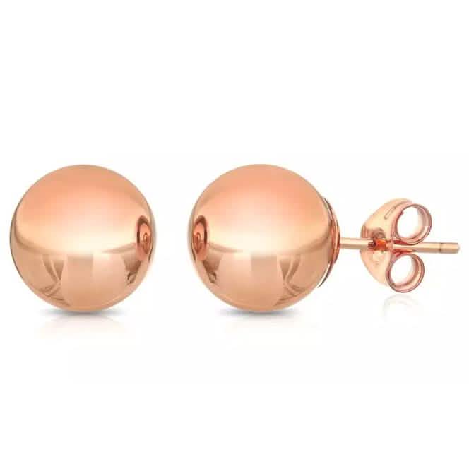 Puces d'oreilles en or rose massif 14 carats