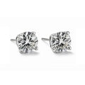 Boucles d'oreilles clous en or blanc 14 carats avec diamants ronds de 10,00 carats créés en laboratoire certifiés IGI