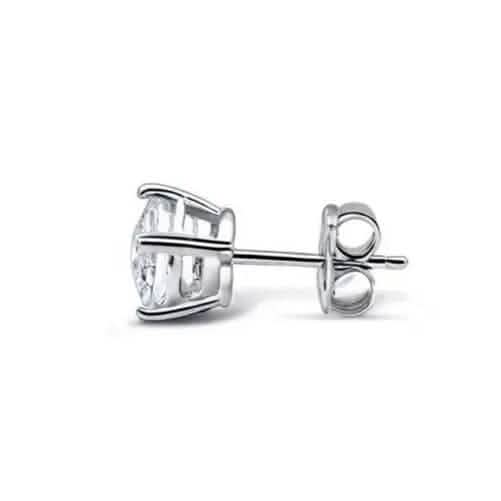 Boucles d'oreilles clous en or blanc 14 carats avec diamants ronds de 10,00 carats créés en laboratoire certifiés IGI