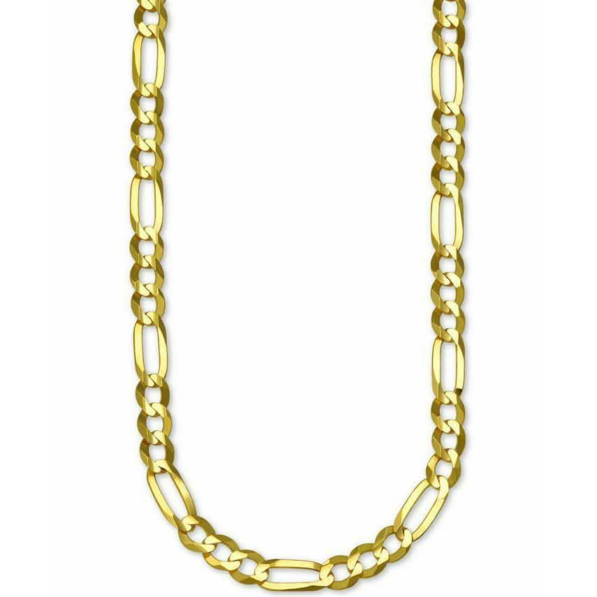 Collier chaîne Figaro épaisse en or jaune massif 14 carats