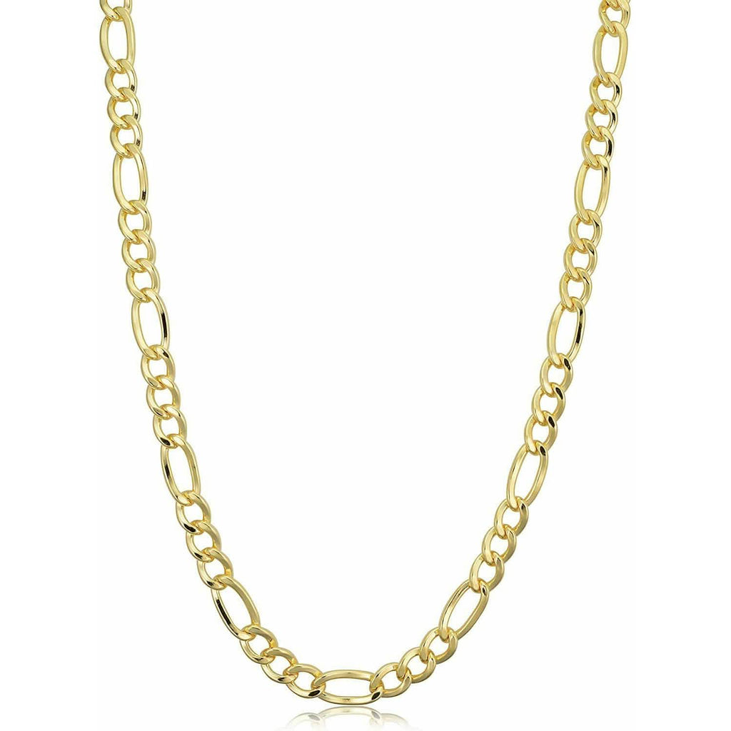 Collier chaîne Figaro épaisse en or jaune massif 14 carats