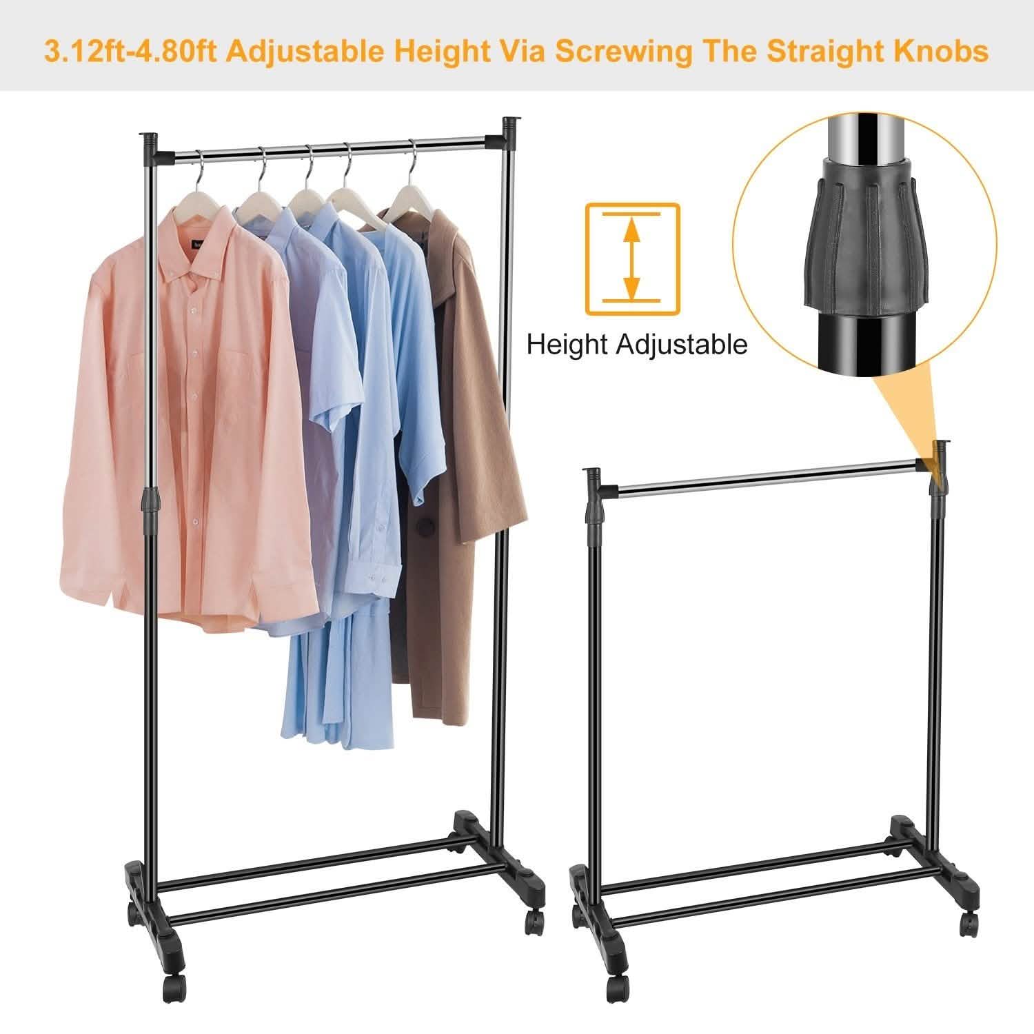 Portants réglables en hauteur pour vêtements, capacité de 15 kg/33 lb