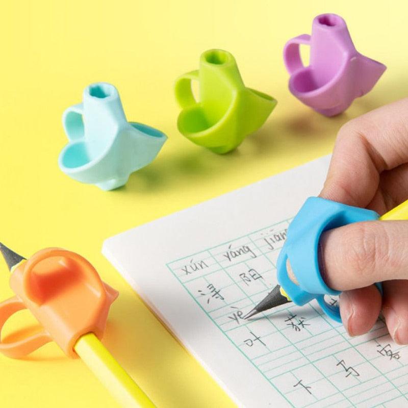 Lot de 15 porte-crayons pour écoliers, enfants, aide à l'apprentissage, support ergonomique en silicone pour stylo, correcteur de posture, outil d'écriture