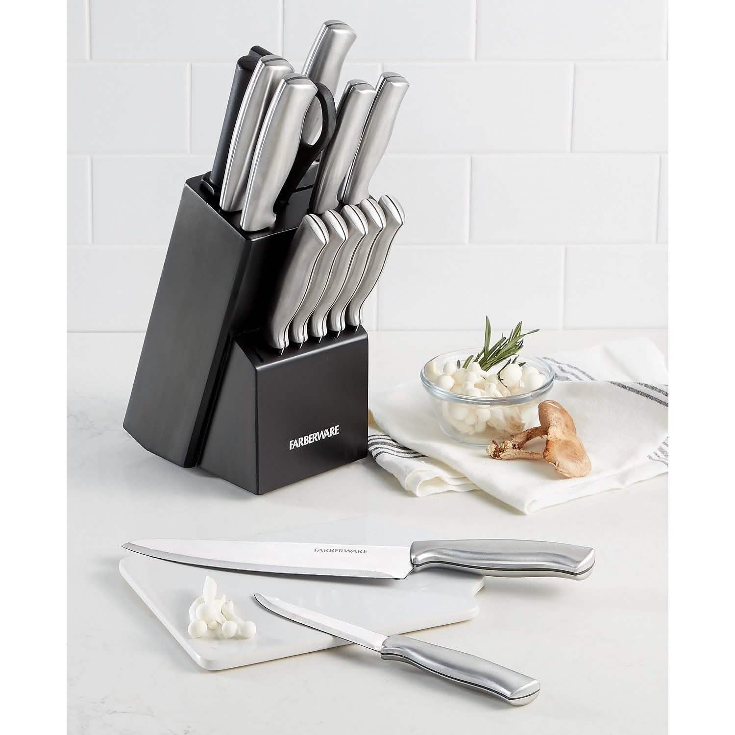 Ensemble 15 pièces : Couteaux de cuisine et ciseaux de ménage FarberWare