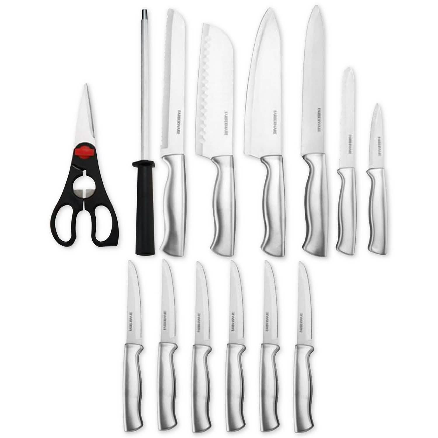 Ensemble 15 pièces : Couteaux de cuisine et ciseaux de ménage FarberWare