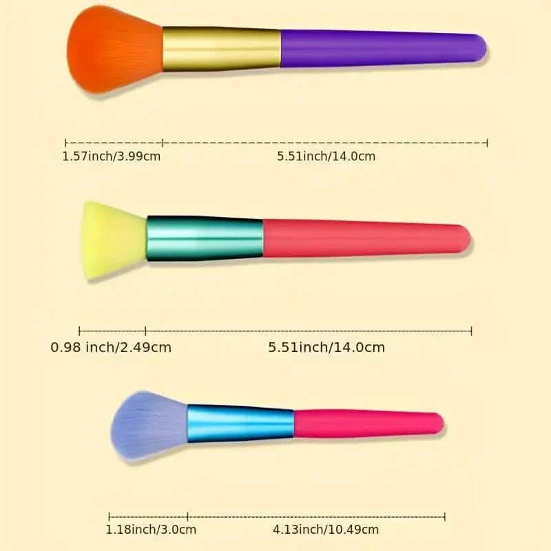 15 pièces : Ensemble de pinceaux de maquillage de haute qualité aux couleurs arc-en-ciel