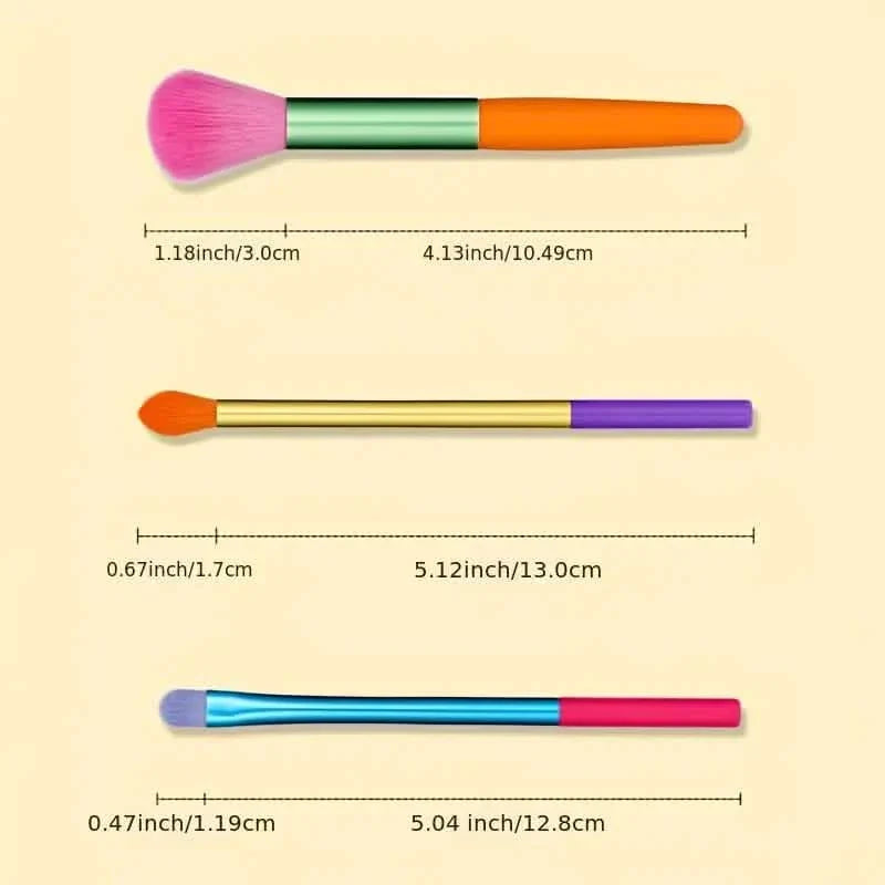 15 pièces : Ensemble de pinceaux de maquillage de haute qualité aux couleurs arc-en-ciel