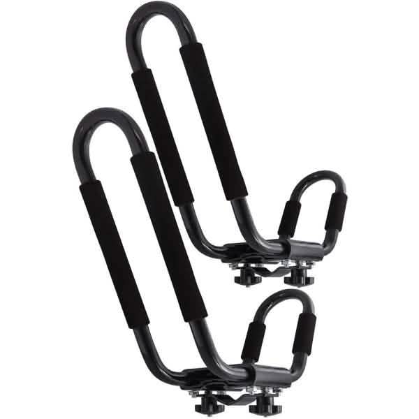 Porte-kayak de toit en acier de type J d'une capacité de 68 kg