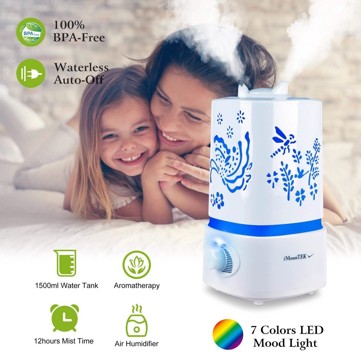 Diffuseur d'huiles essentielles à ultrasons 1500ml