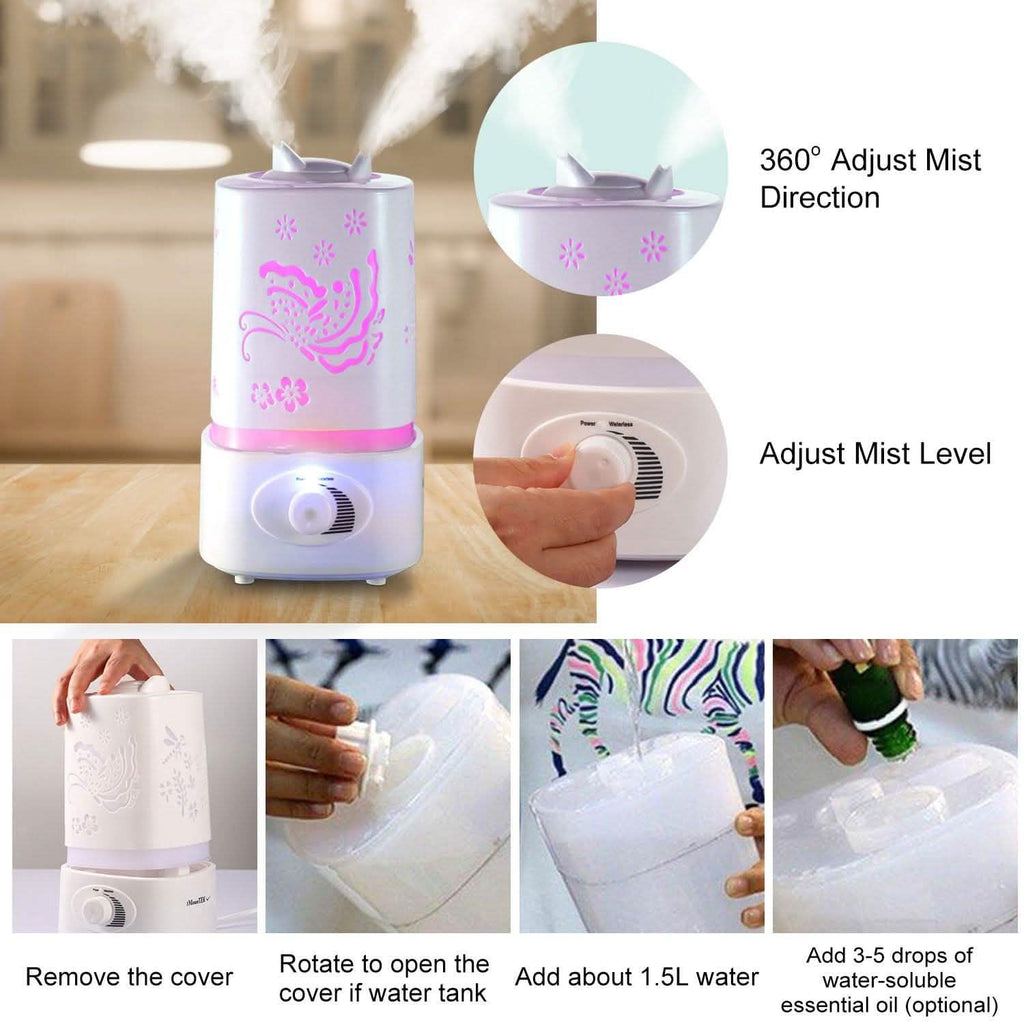 Diffuseur d'huiles essentielles à ultrasons 1500ml