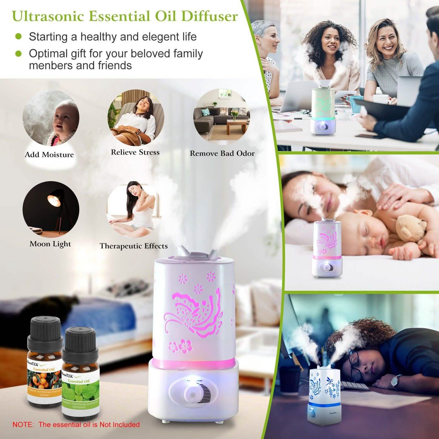 Diffuseur d'huiles essentielles à ultrasons 1500ml