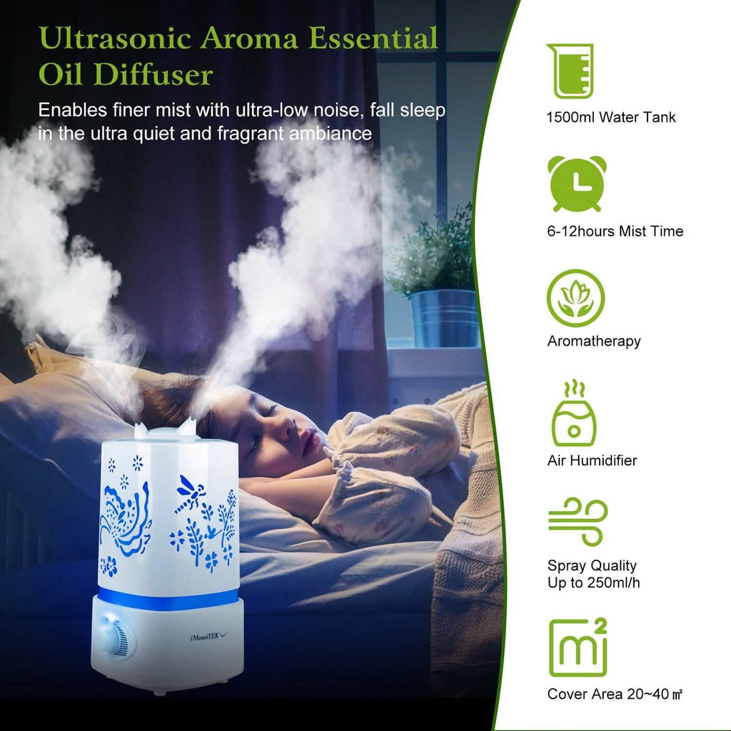 Diffuseur d'huiles essentielles à ultrasons 1500ml