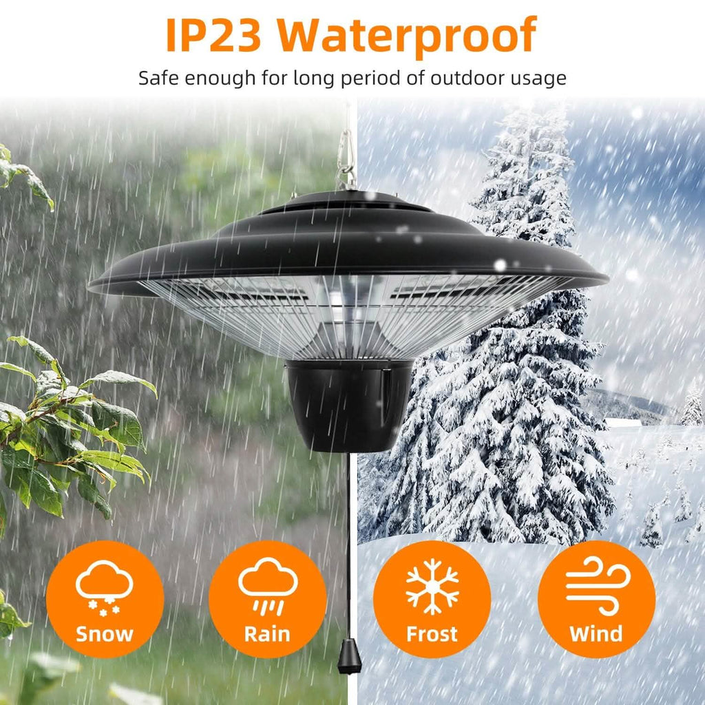 Lampe chauffante électrique murale d'extérieur ultra-silencieuse de 1500 W pour patio