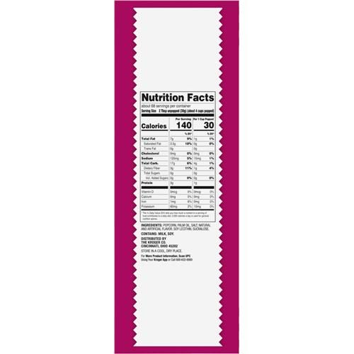 Kroger Pop-corn micro-ondable sucré et salé 24 pces / 3 oz