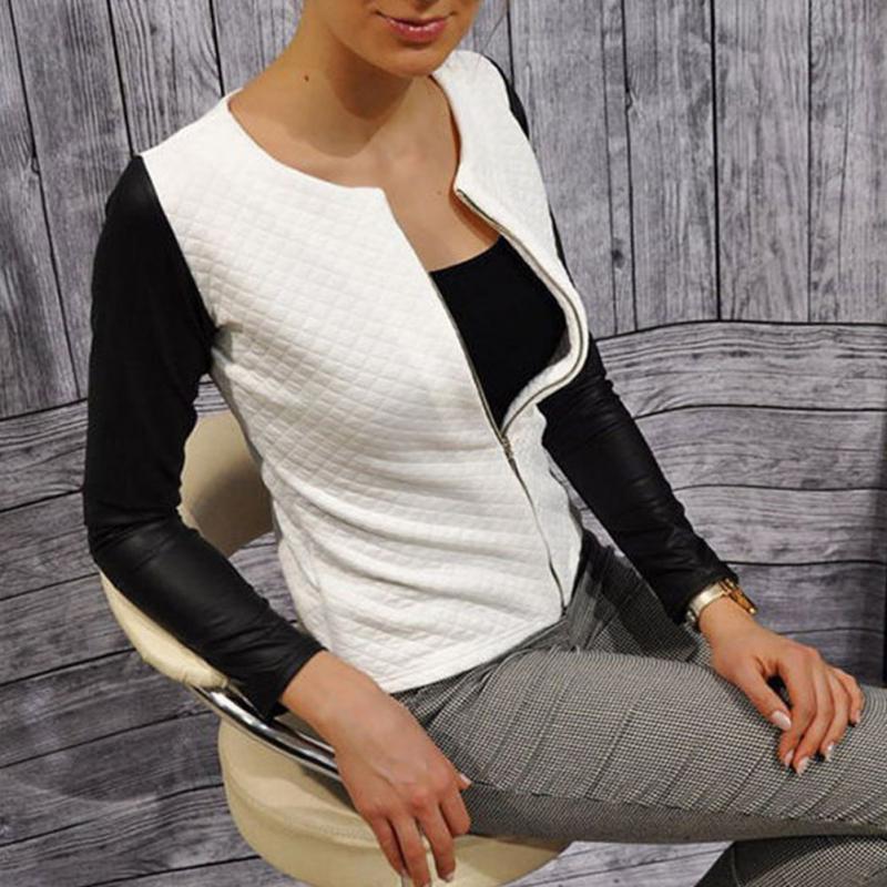 Blazer patchwork à carreaux pour femme