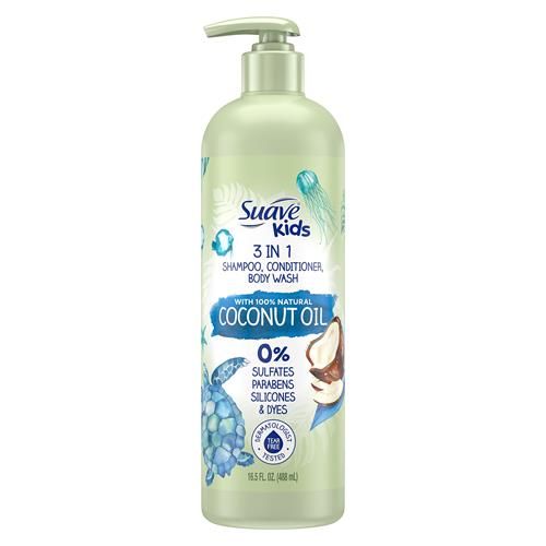 Suave Kids Naturals Shampooing Revitalisant Nettoyant Corps 3-en-1 Pour Enfants 3 En 1 À L'Huile De Coco Testé Par Des Dermatologues Et Sans Larmes Shampooing Revitalisant Nettoyant Corps 488 ml
