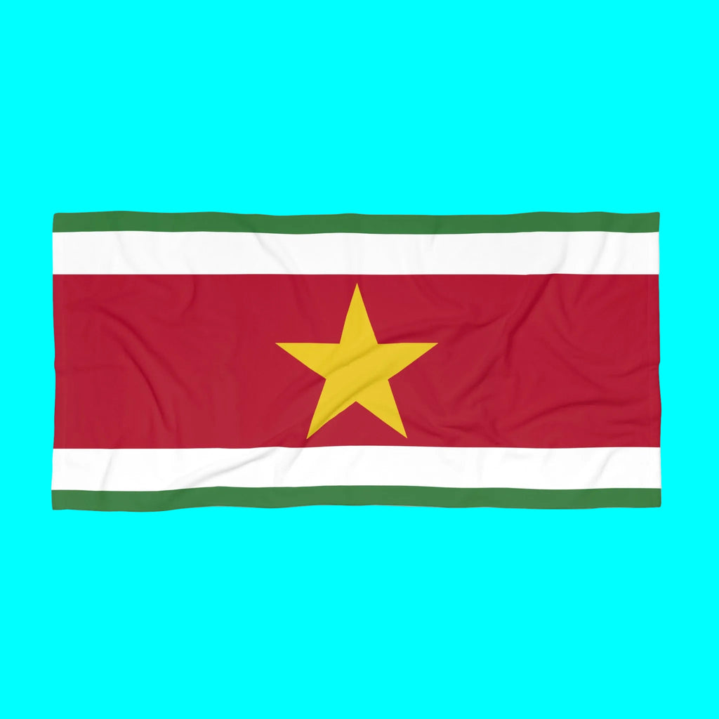 Suriname Flag Beach Towel | Quality & Long Lasting - 2 Sizes | Suriname Pride | Gift for Surinamese