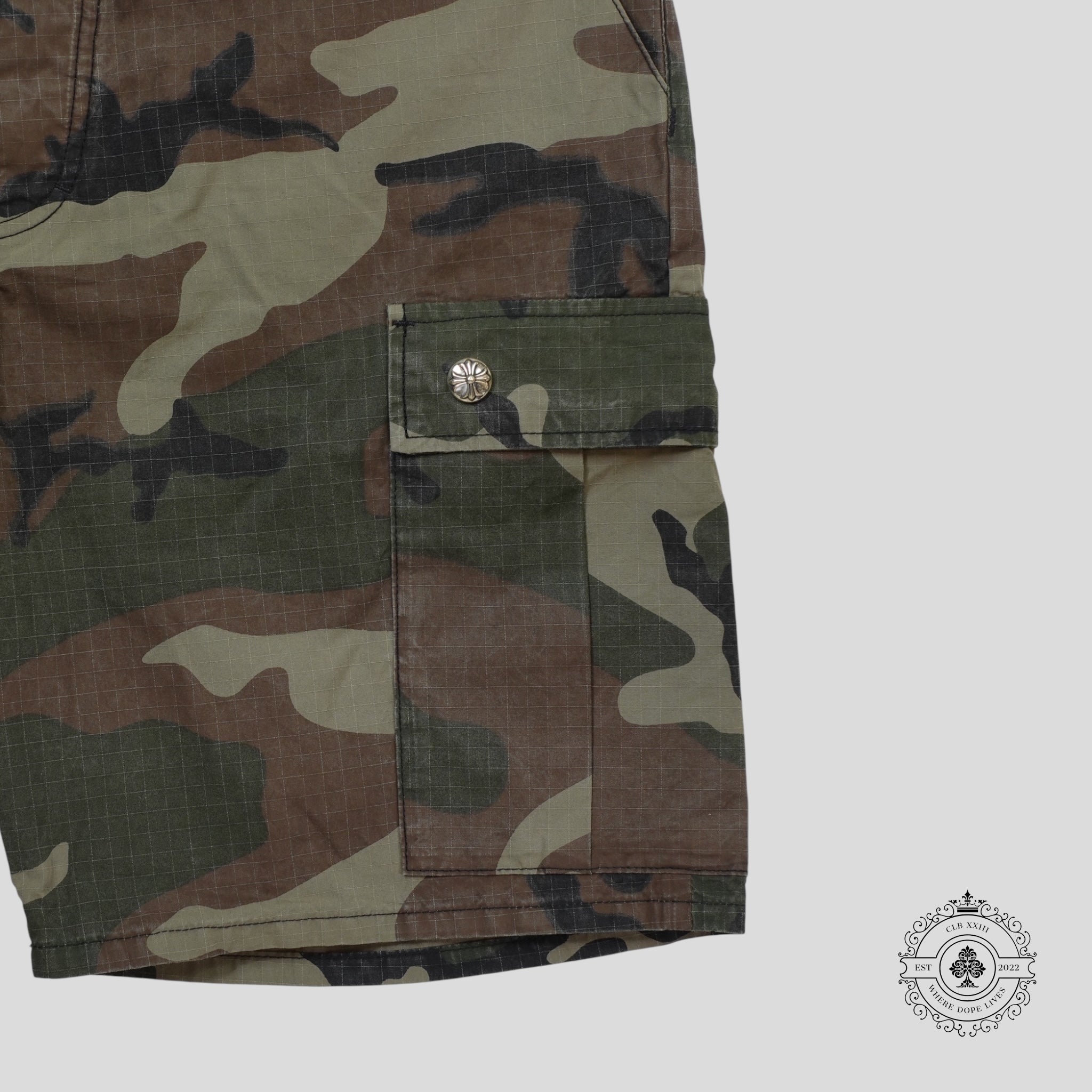 Shorts en toile Chrome Hearts Cross Patch motif camouflage