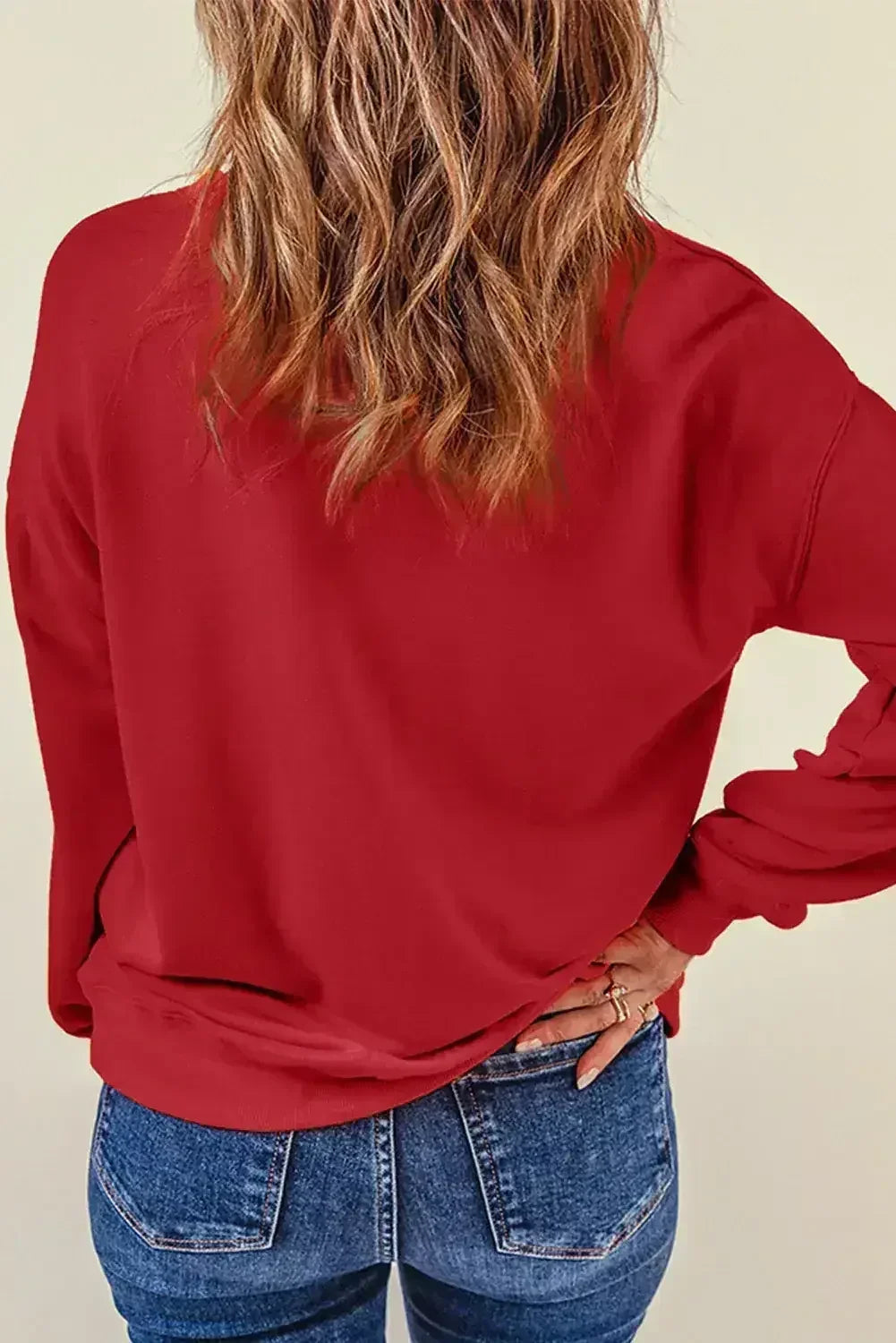 Sweat de Noël rouge à sequins avec graphique Père Noël