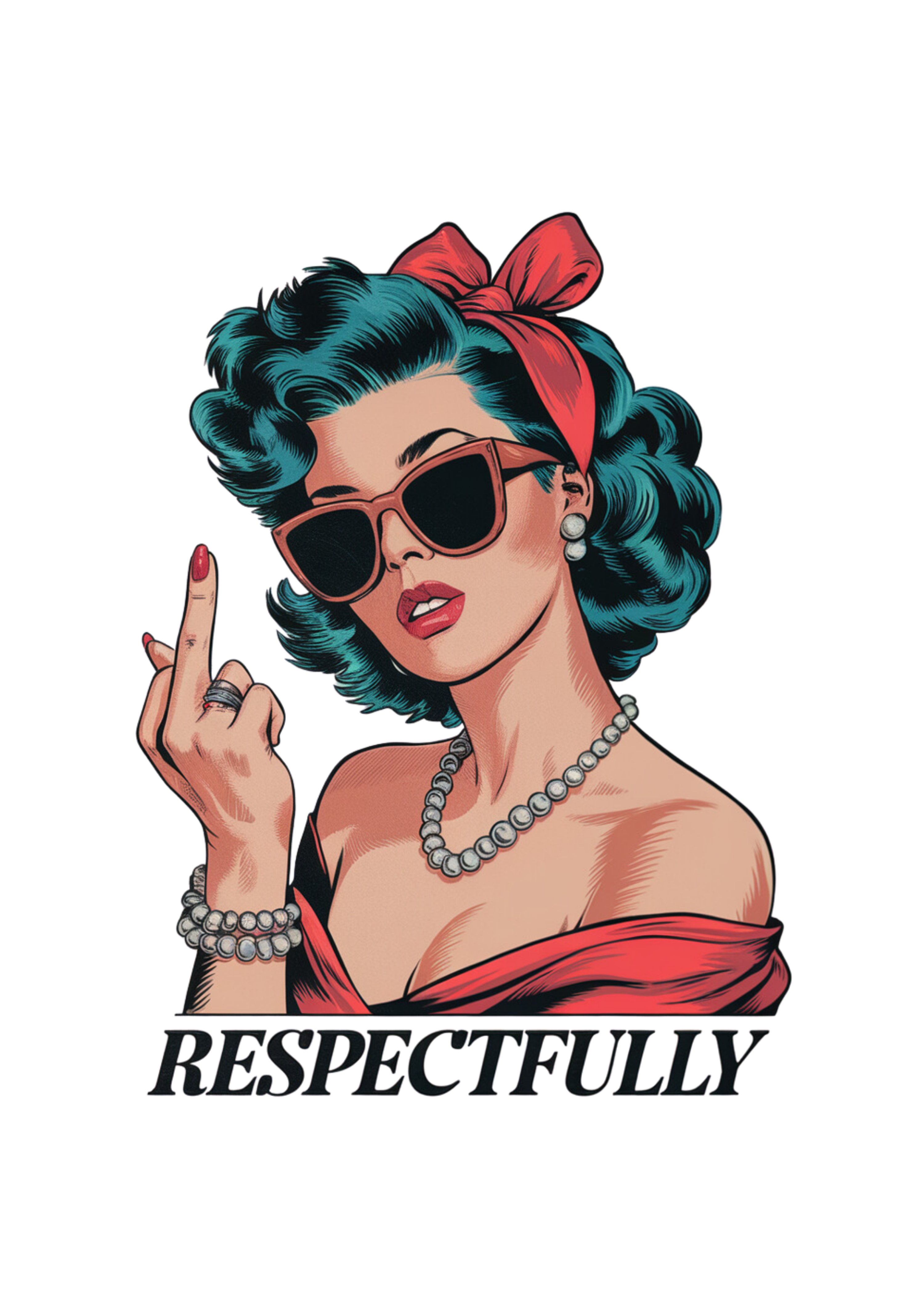 T-shirt unisexe en bambou et coton à motif « Respectfully Middle Finger »