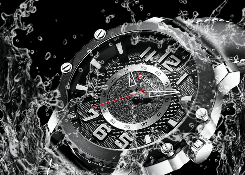 Montre Sport Étanche Homme Avec Bracelets en Cuir et Grands Chiffres Détails Design Unique Cadeau Parfait