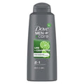 Dove Men+Care Homme Shampooing et revitalisant 2 en 1 Citron vert et cèdre pour des cheveux d’apparence saine Nettoyants d'origine naturelle à base de plantes 603 ml