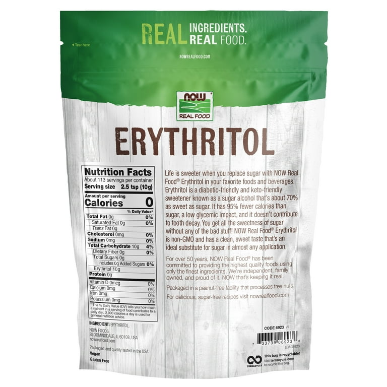 Maintenant Aliments Réels Érythritol 2.5 Livres - 6923