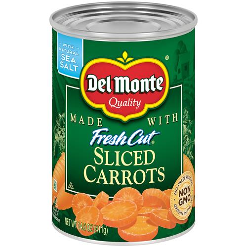 Carottes tranchées Del Monte, coupées fraîches en conserve, 411 g (Lot de 1)