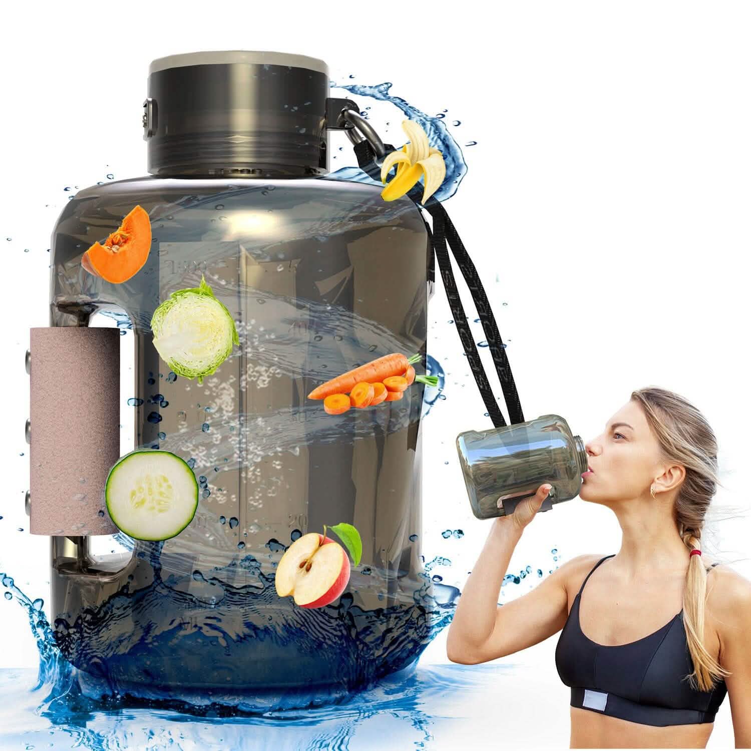 Bouteille d'eau à hydrogène portable rechargeable grande capacité 1,5 L – Électrolyse rapide en 6 minutes