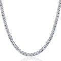 Collier tennis 16" 20 carats diamant or blanc 14k de laboratoire