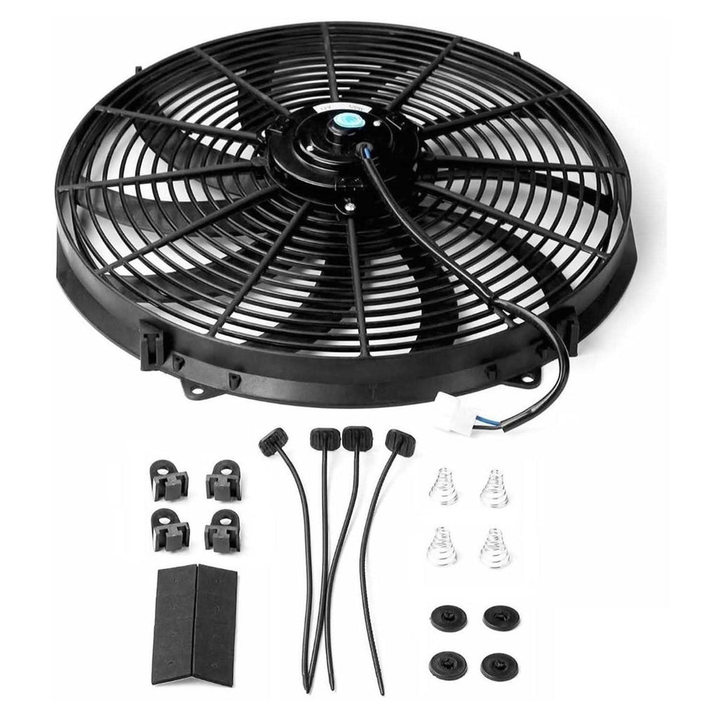 Ventilateur électrique de refroidissement de radiateur 16" 12V 120W 10 pales avec kit de thermostat de voiture
