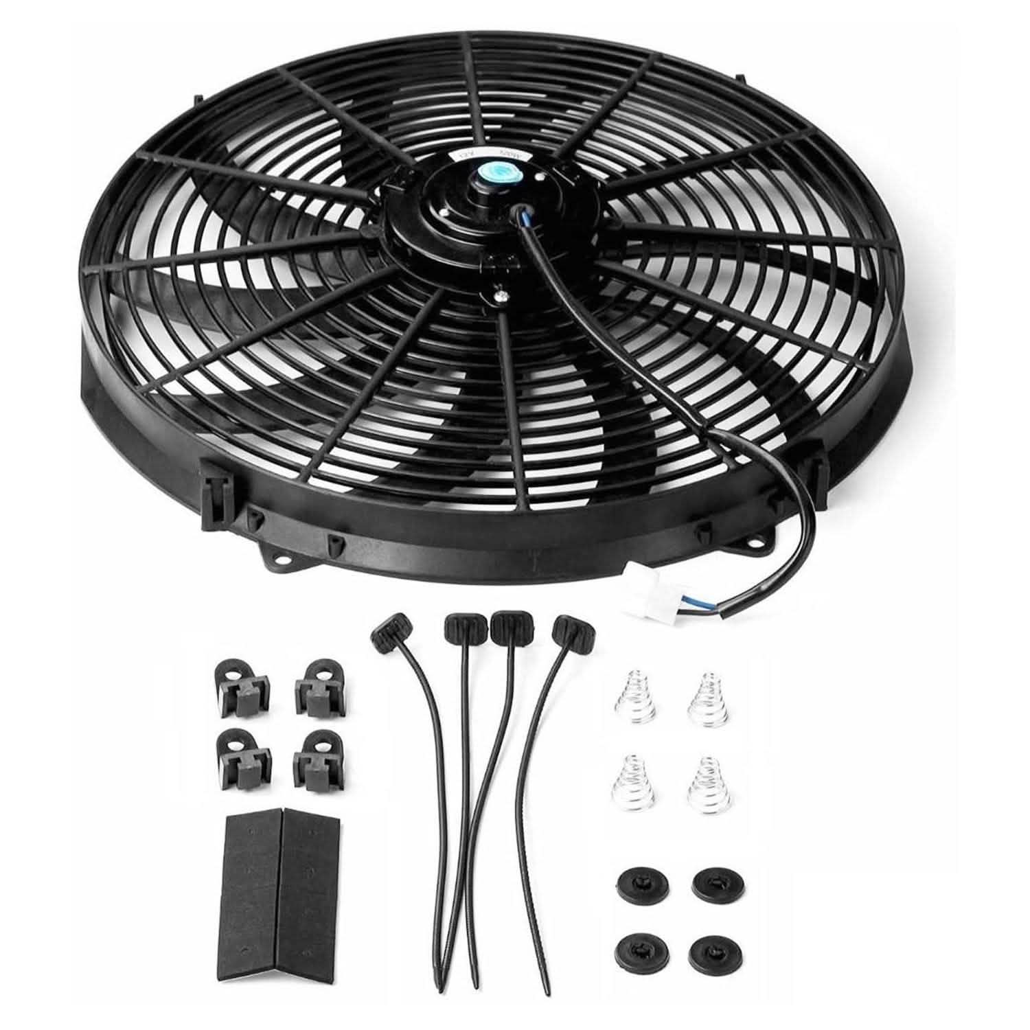 Ventilateur électrique de refroidissement de radiateur 16" 12V 120W 10 pales avec kit de thermostat de voiture