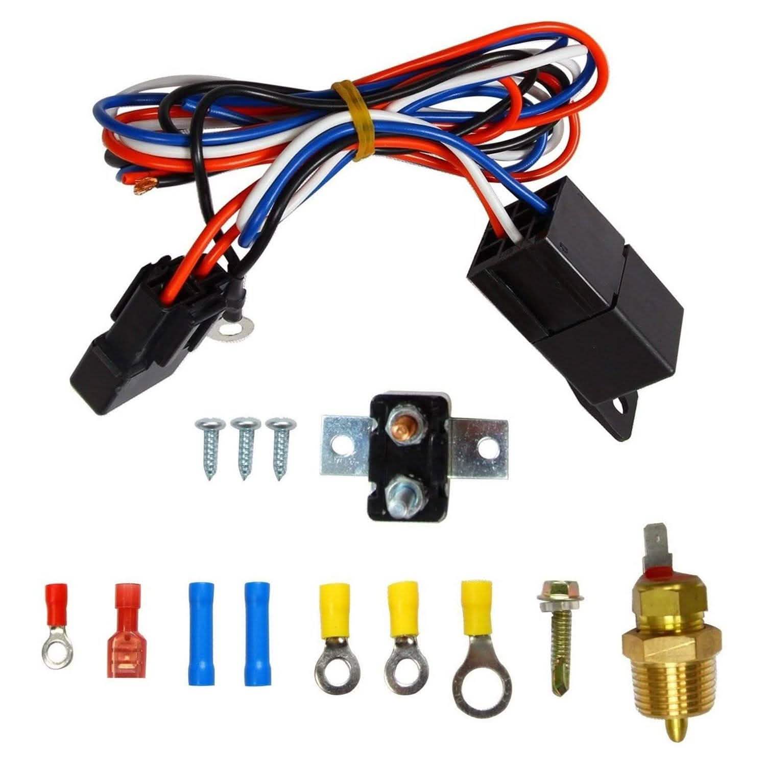 Ventilateur électrique de refroidissement de radiateur 16" 12V 120W 10 pales avec kit de thermostat de voiture