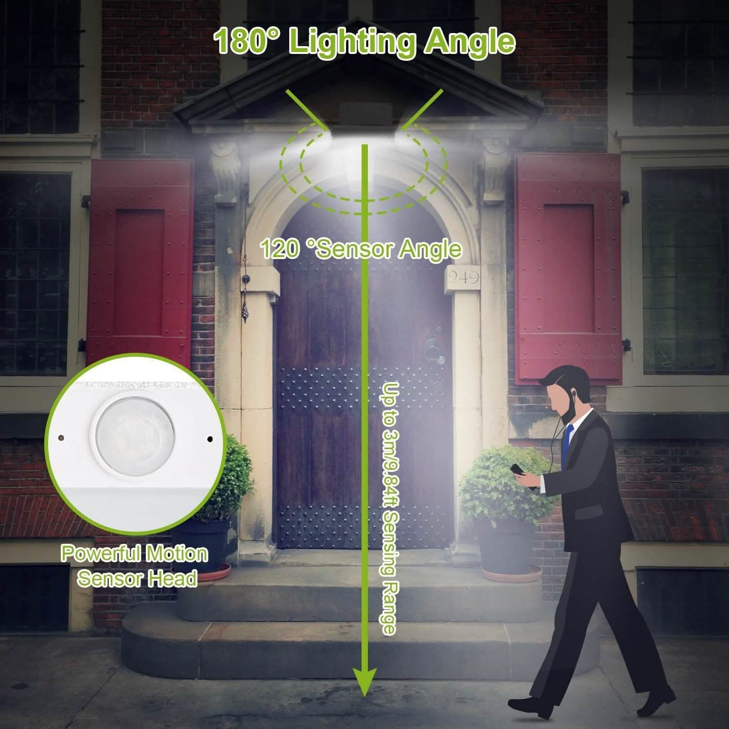 16 lampes solaires murales d'extérieur à LED