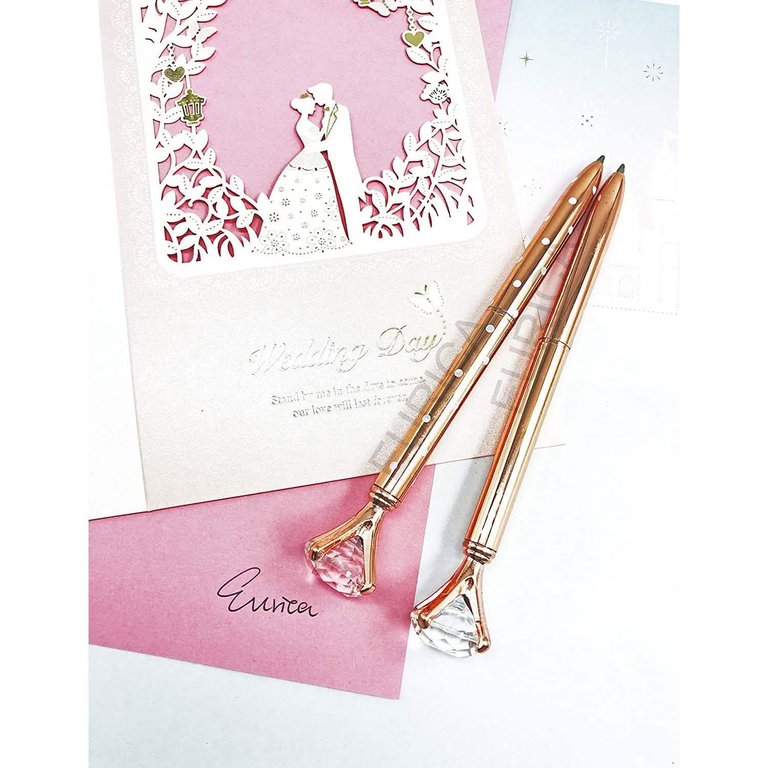 Lot de 16 : jolis stylos bille en diamant