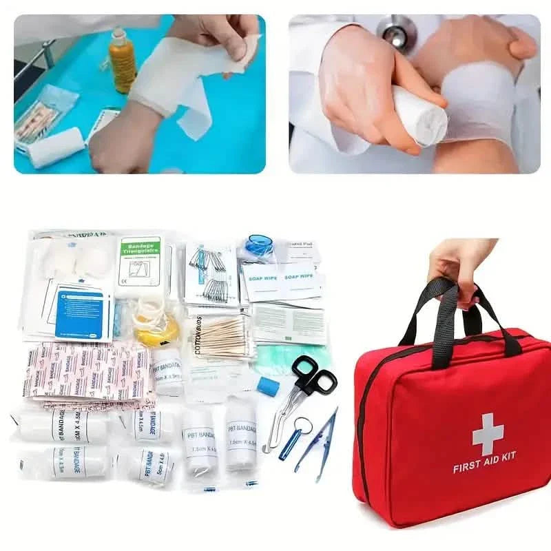 Trousse de premiers secours polyvalente et portable de 160 pièces - Fournitures d'urgence essentielles