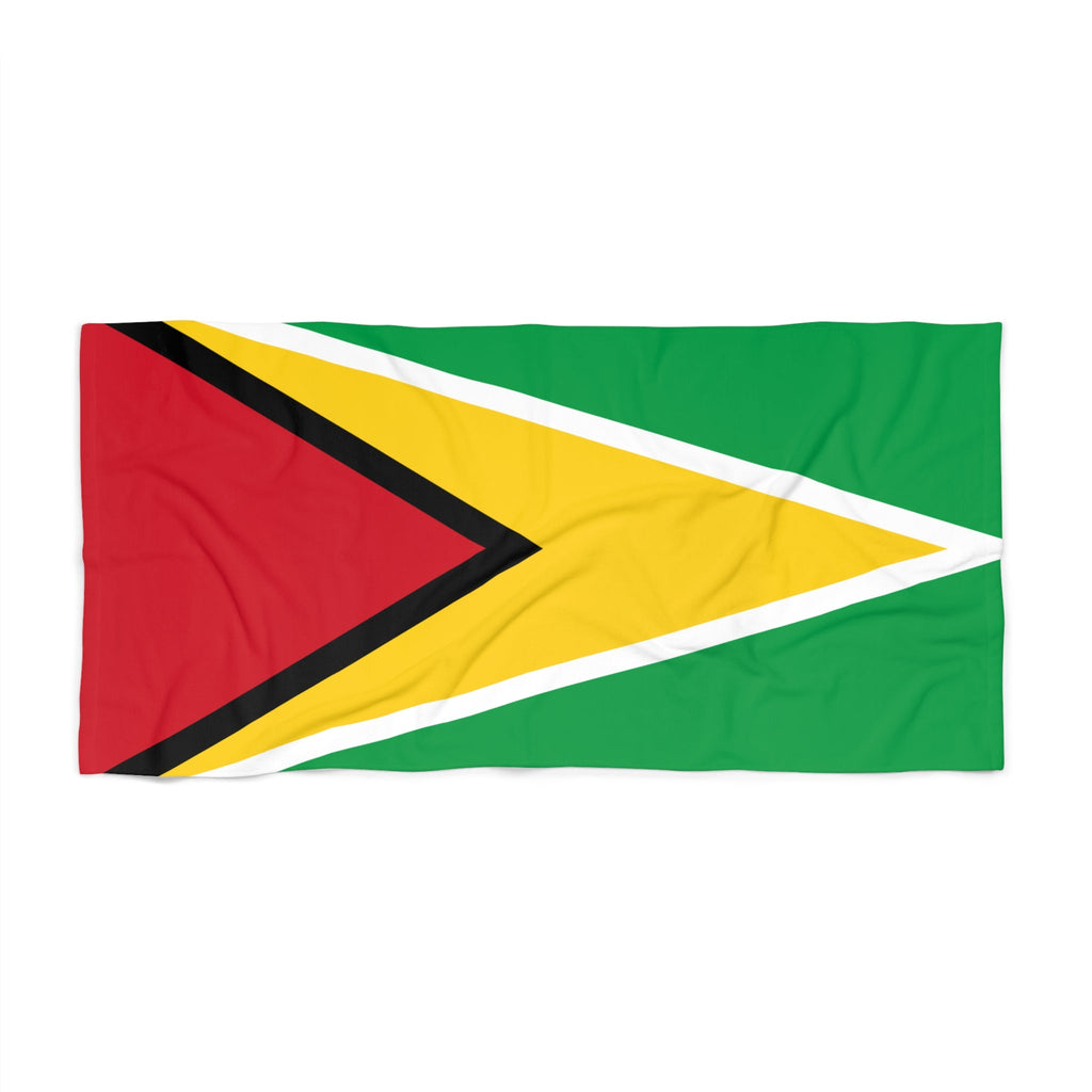 Serviette de Plage Drapeau du Guyana | Qualité & Durable - 2 Tailles | Fierté Guyanaise | Cadeau pour les Guyanais