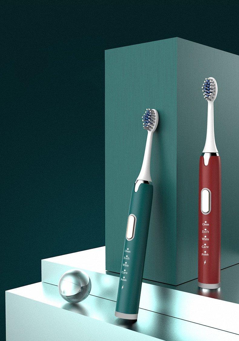 Brosse à dents électrique ultrasonique sonique vibrante rechargeable pour adultes, blanchissante, rechargeable par USB, pour hommes et femmes