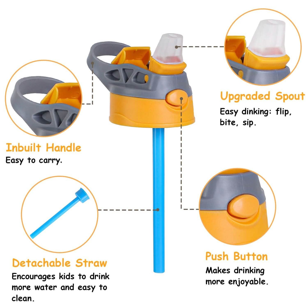 Bouteille d'eau pour enfants de 480 ml anti-fuite avec paille et bouton poussoir