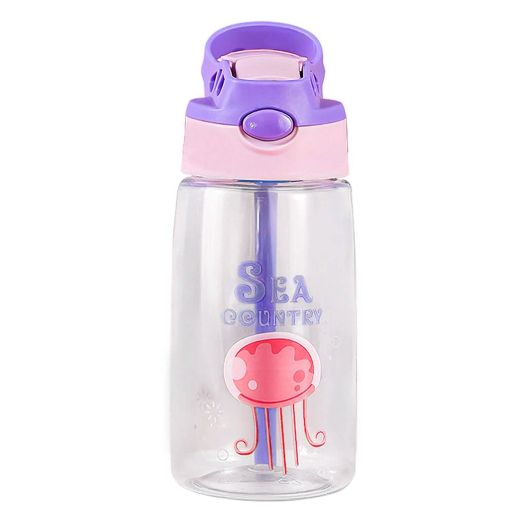 Bouteille d'eau pour enfants de 480 ml anti-fuite avec paille et bouton poussoir