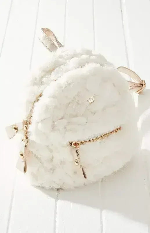 Mini sac à dos en fausse fourrure végétalienne - Sac écologique matelassé | Femstylo