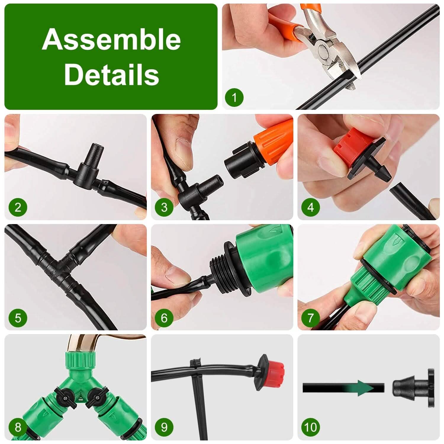 Kit d'irrigation goutte-à-goutte de 50 m Système d'arrosage automatique pour jardin
