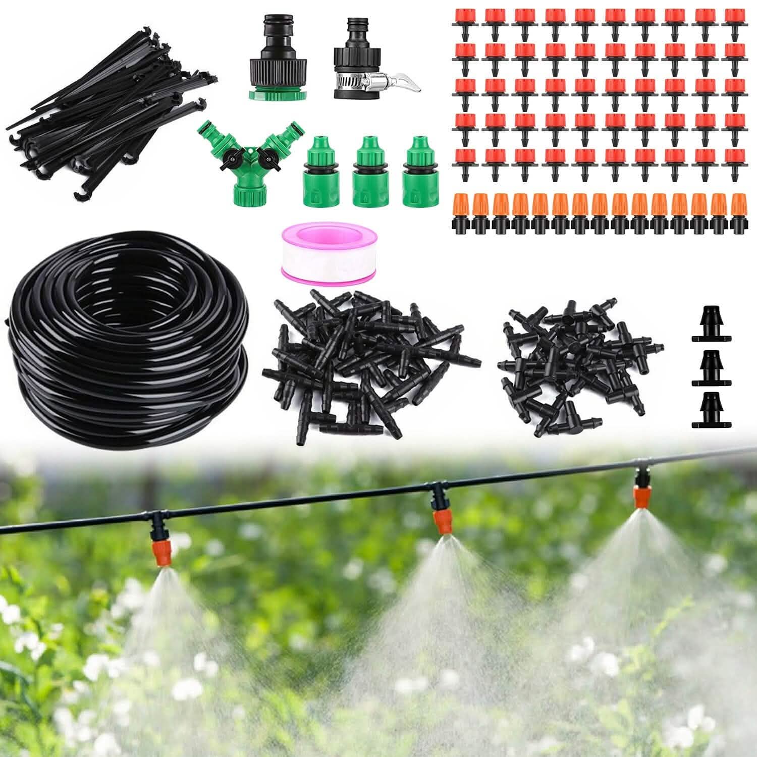 Kit d'irrigation goutte-à-goutte de 50 m Système d'arrosage automatique pour jardin