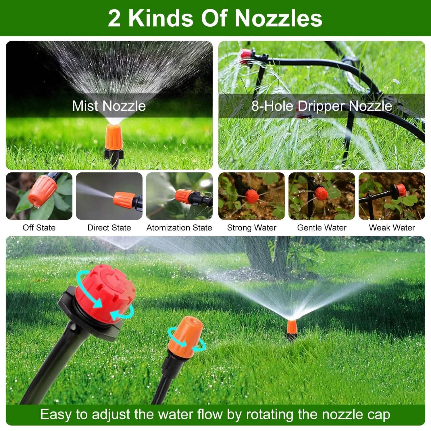 Kit d'irrigation goutte-à-goutte de 50 m Système d'arrosage automatique pour jardin