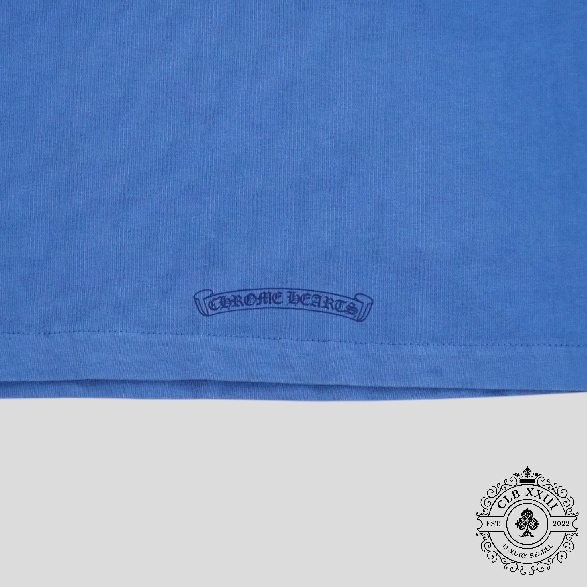 Chemise sans manches flocée triple croix Chrome Hearts pour femme en bleu