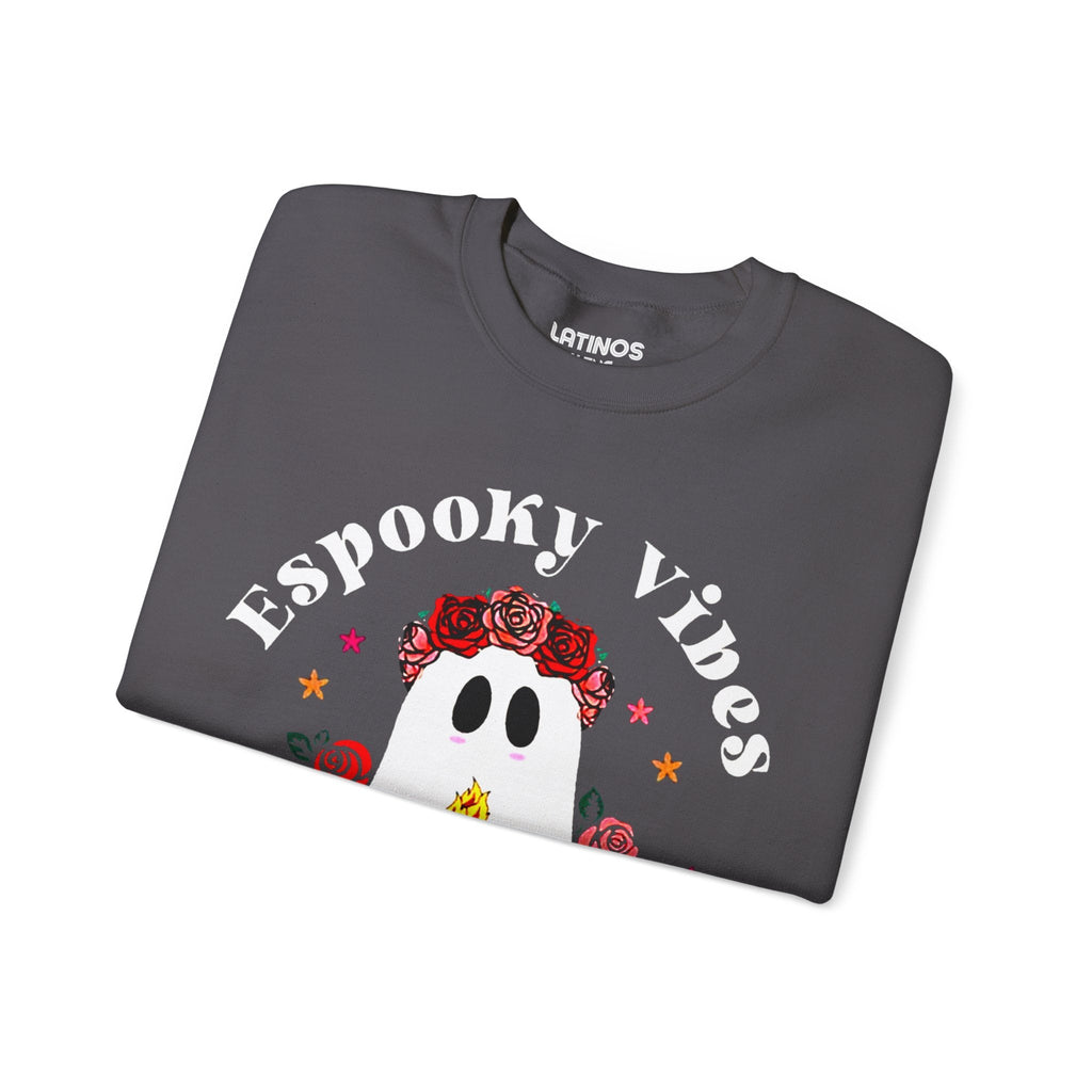 Espooky Vibes - Vibras Spooky Ghost Crewneck Sweater | Halloween, Boo Scary Spooky Horror Costume Latino | 3 couleurs - Unisexe