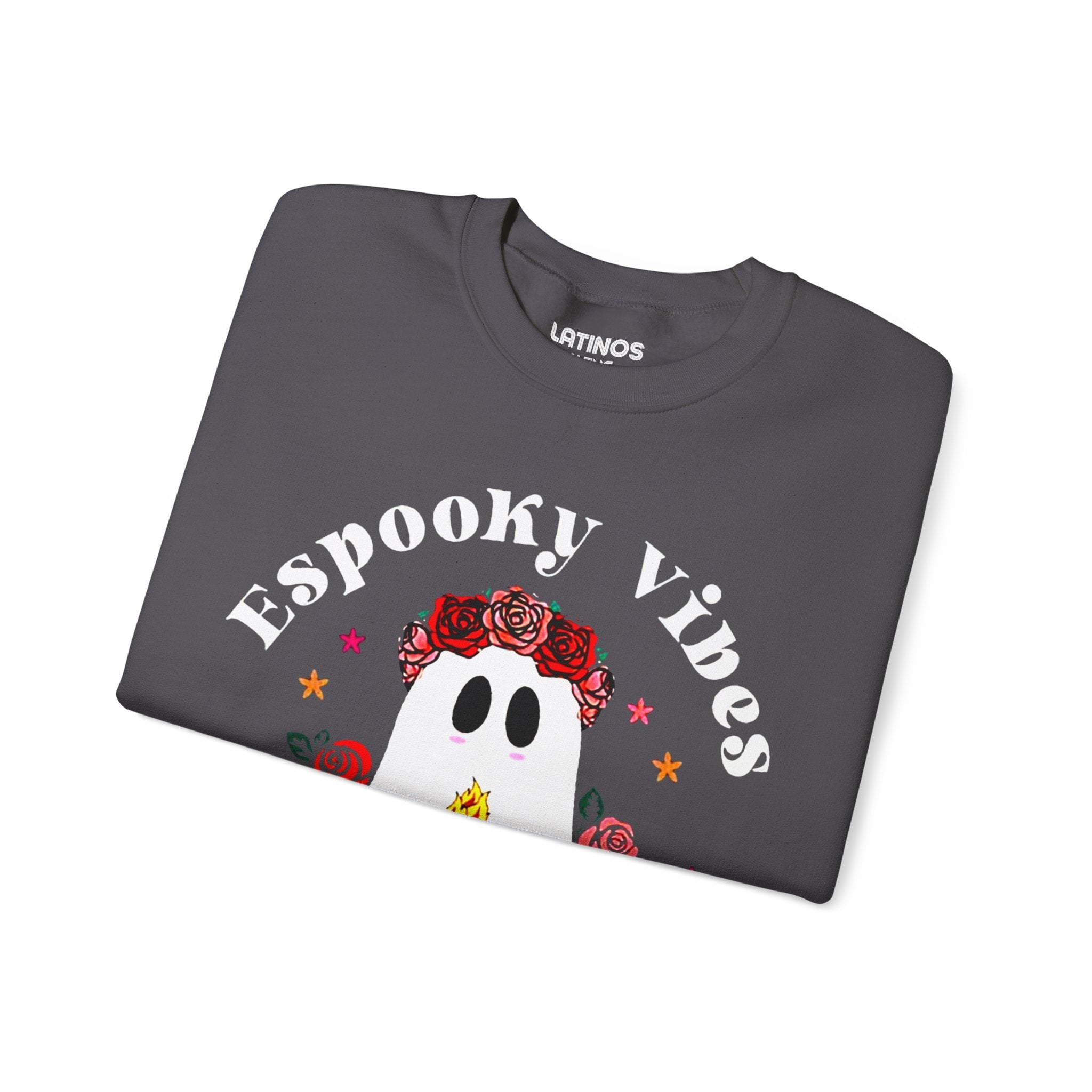 Espooky Vibes - Vibras Spooky Ghost Crewneck Sweater | Halloween, Boo Scary Spooky Horror Costume Latino | 3 couleurs - Unisexe