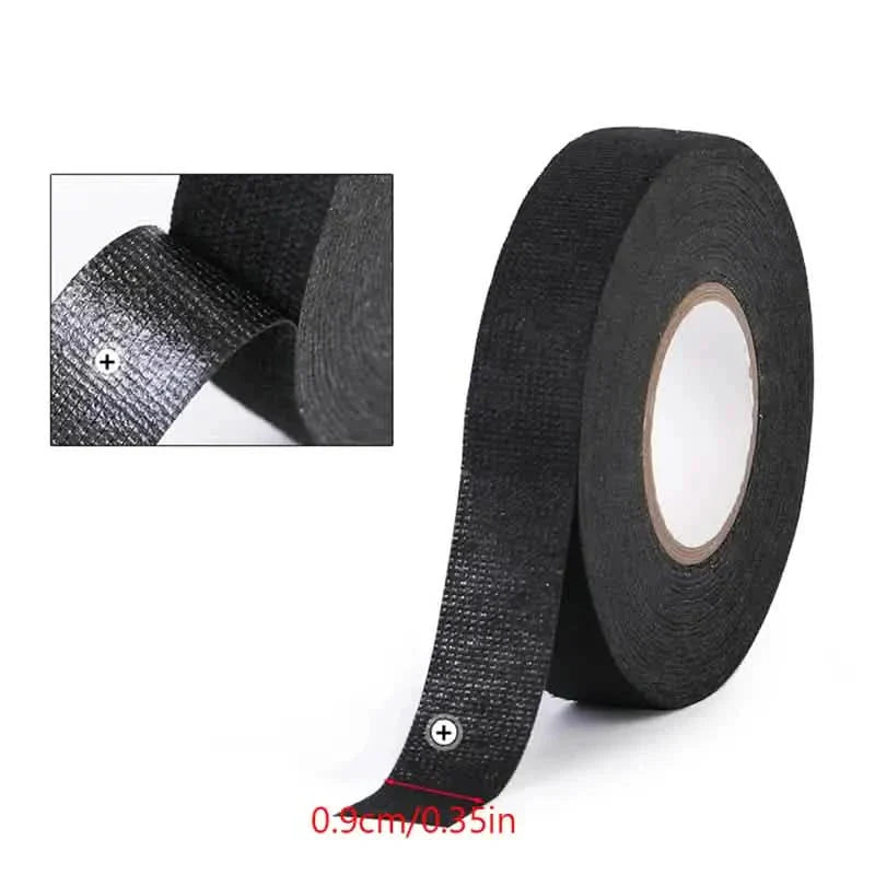 Ruban électrique thermorésistant de 5 mètres – Polyester noir pour voiture et gestion de câbles