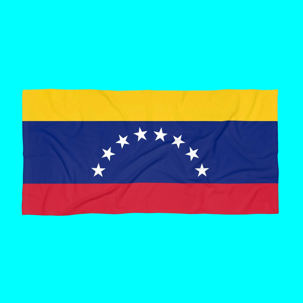 Serviette de plage drapeau du VENEZUELA | Qualité et longue durée - 2 tailles | Fierté vénézuélienne | Cadeau pour les Vénézuéliens