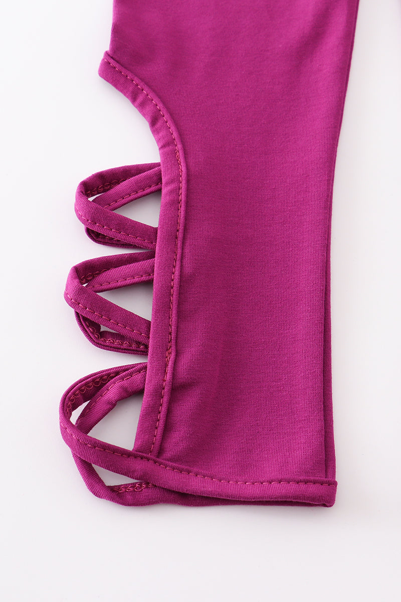 Legging violet évidé